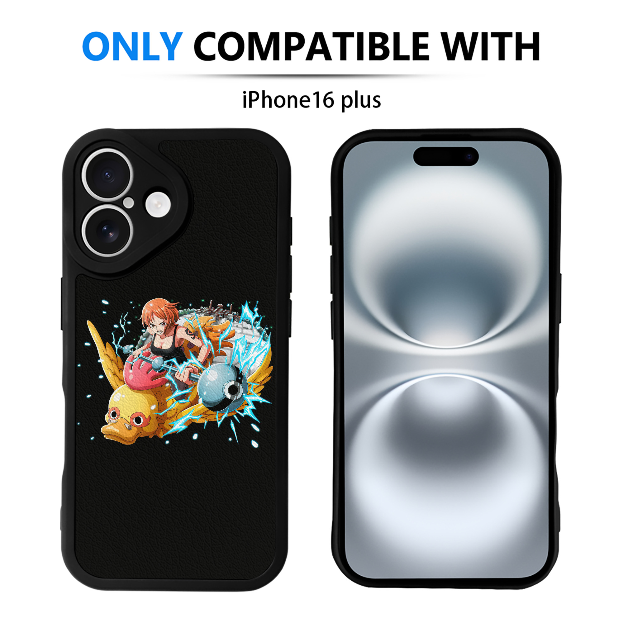 （画像用） ワンピース ナミ ONE PIECE Nami 【iPhone 16シリーズ対応】シリコンスマホケース（レザー調） 材質：シリコン